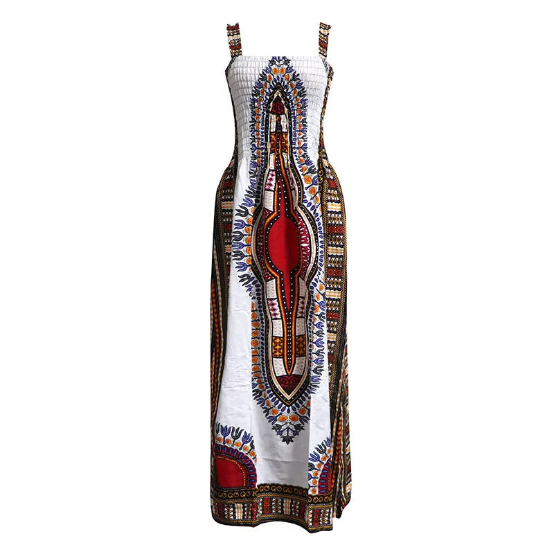 Robe africaine pour femme – Robe d’été Dashiki dos nu, décontractée et sexy, idéale pour la plage et les vacances