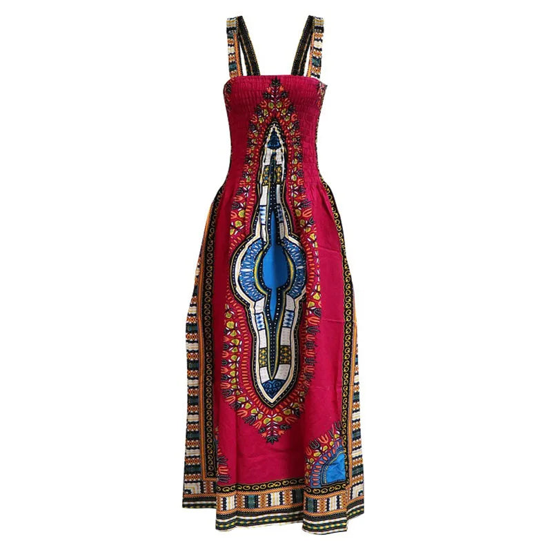 Robe africaine pour femme – Robe d’été Dashiki dos nu, décontractée et sexy, idéale pour la plage et les vacances