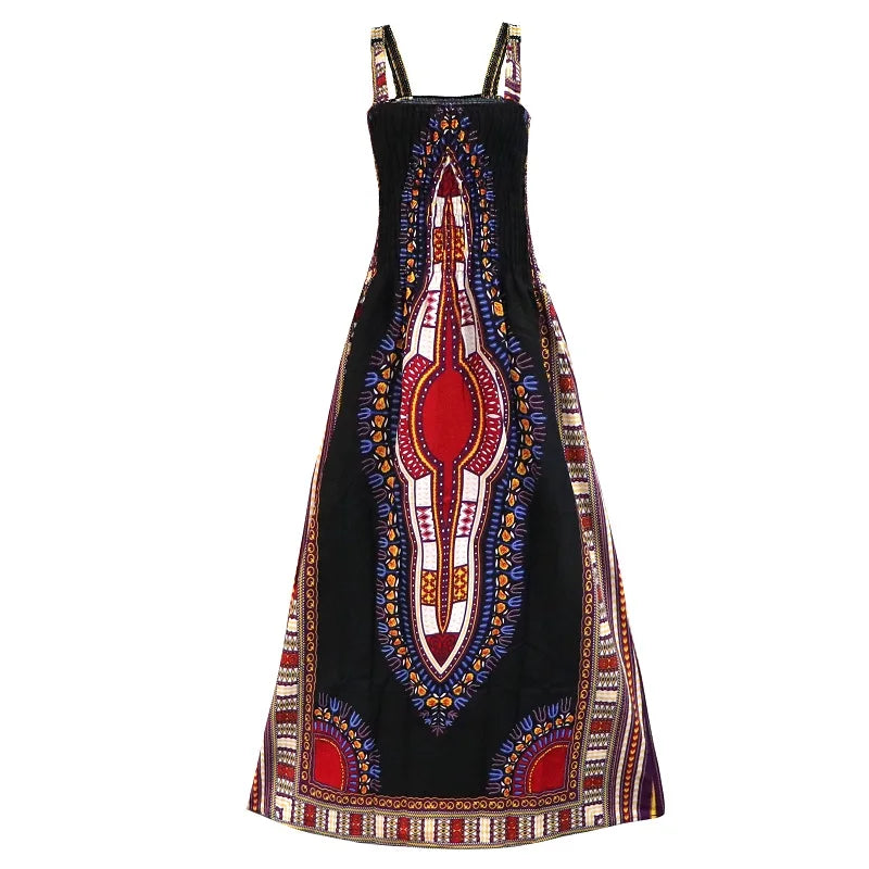Robe africaine pour femme – Robe d’été Dashiki dos nu, décontractée et sexy, idéale pour la plage et les vacances