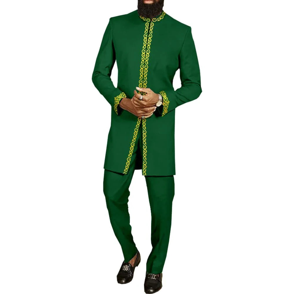 Tenue traditionnelle africaine pour homme – Ensemble Dashiki 2 pièces style ethnique, tunique et pantalon, kaftan de créateur