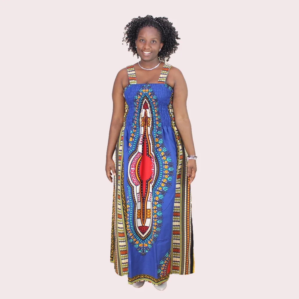 Robe africaine pour femme – Robe d’été Dashiki dos nu, décontractée et sexy, idéale pour la plage et les vacances