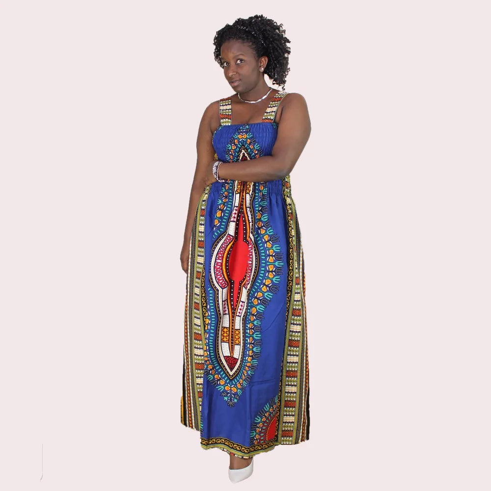 Robe africaine pour femme – Robe d’été Dashiki dos nu, décontractée et sexy, idéale pour la plage et les vacances