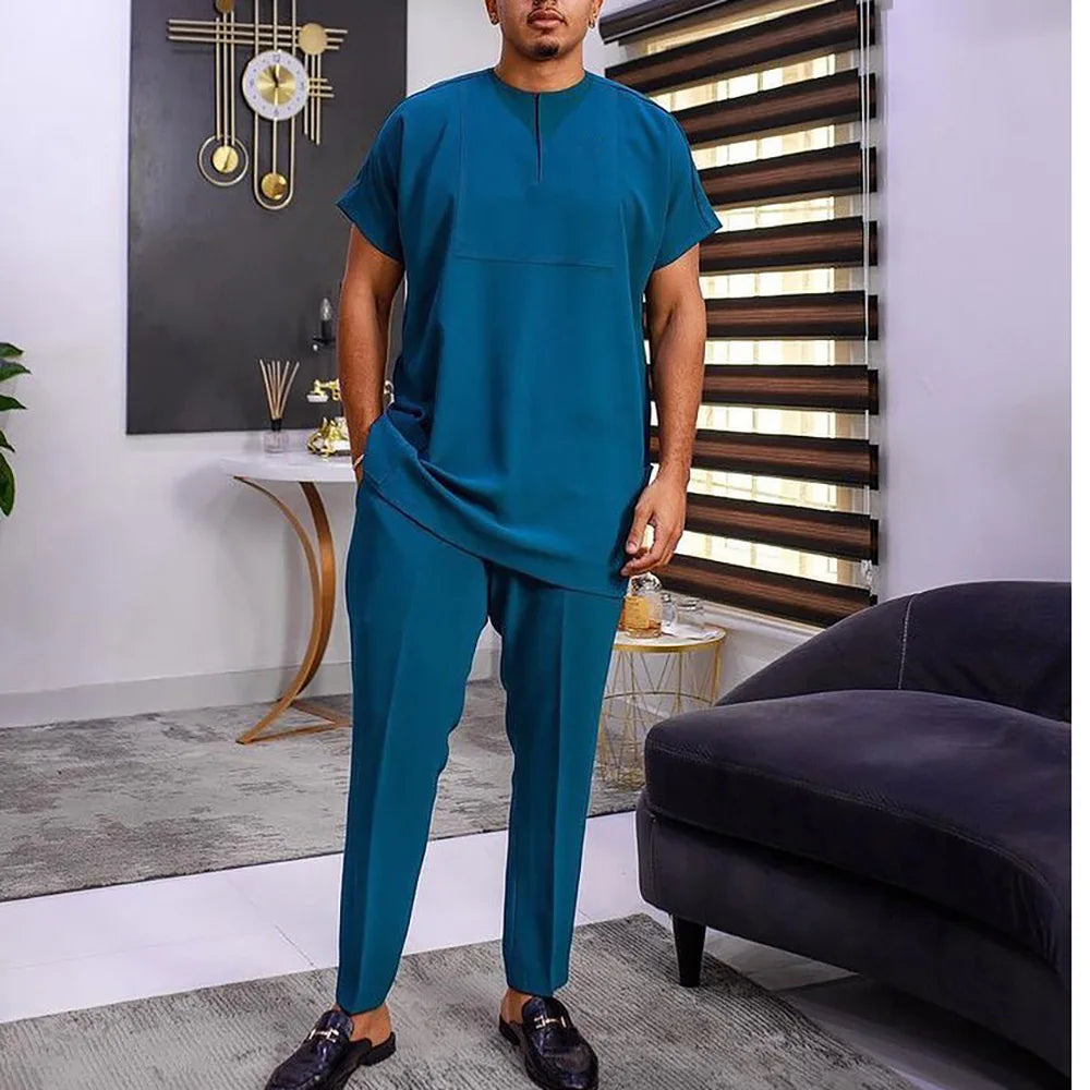 Tenue traditionnelle africaine pour homme – Ensemble Dashiki 2 pièces style ethnique, tunique et pantalon, kaftan de créateur