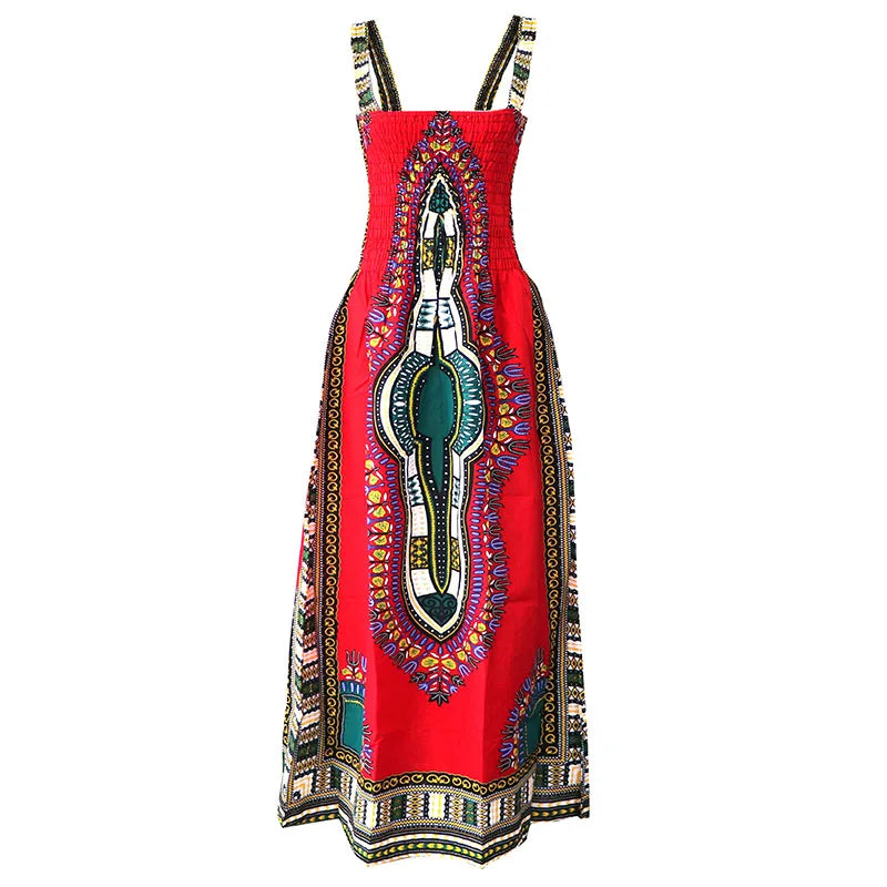 Robe africaine pour femme – Robe d’été Dashiki dos nu, décontractée et sexy, idéale pour la plage et les vacances