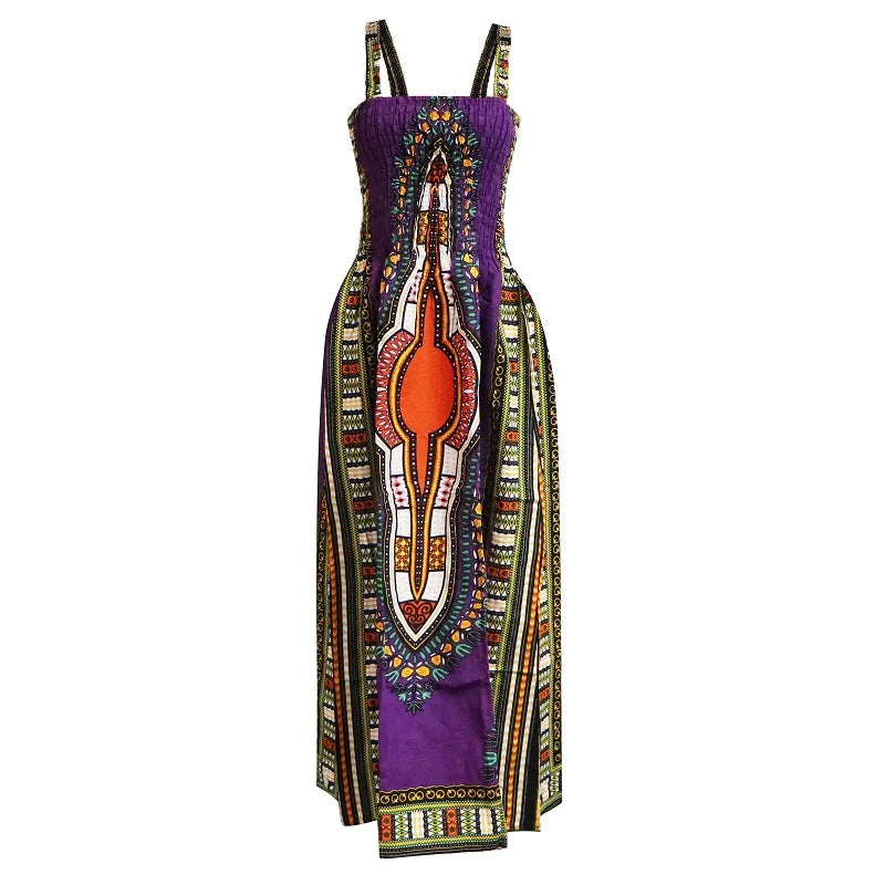 Robe africaine pour femme – Robe d’été Dashiki dos nu, décontractée et sexy, idéale pour la plage et les vacances