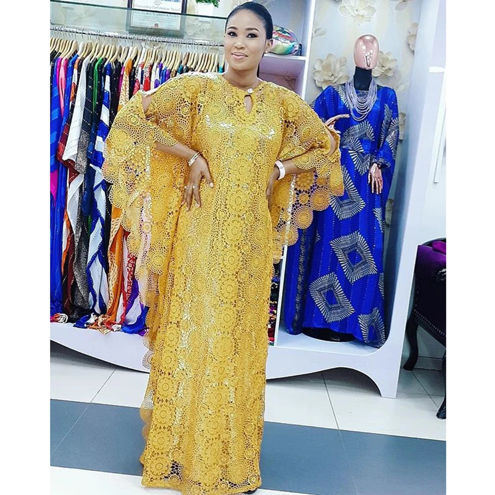 Robe africaine pour femmes, vêtements pour dames, voile sexy, tissu bazin, usage quotidien