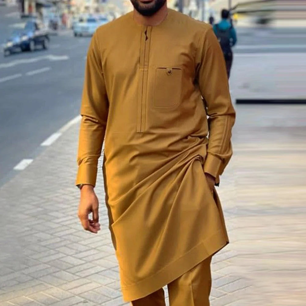 Tenue traditionnelle africaine pour homme – Ensemble Dashiki 2 pièces style ethnique, tunique et pantalon, kaftan de créateur