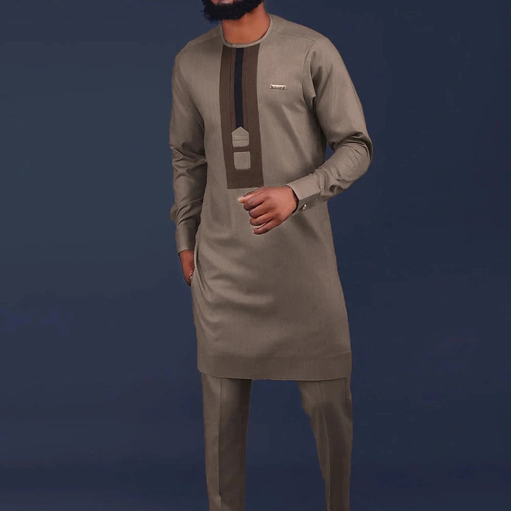 Tenue traditionnelle africaine pour homme – Ensemble Dashiki 2 pièces style ethnique, tunique et pantalon, kaftan de créateur