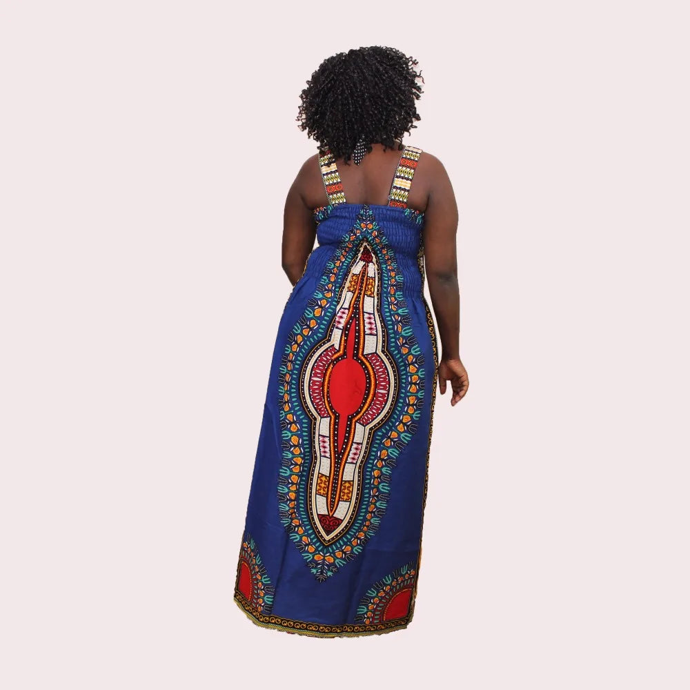 Robe africaine pour femme – Robe d’été Dashiki dos nu, décontractée et sexy, idéale pour la plage et les vacances