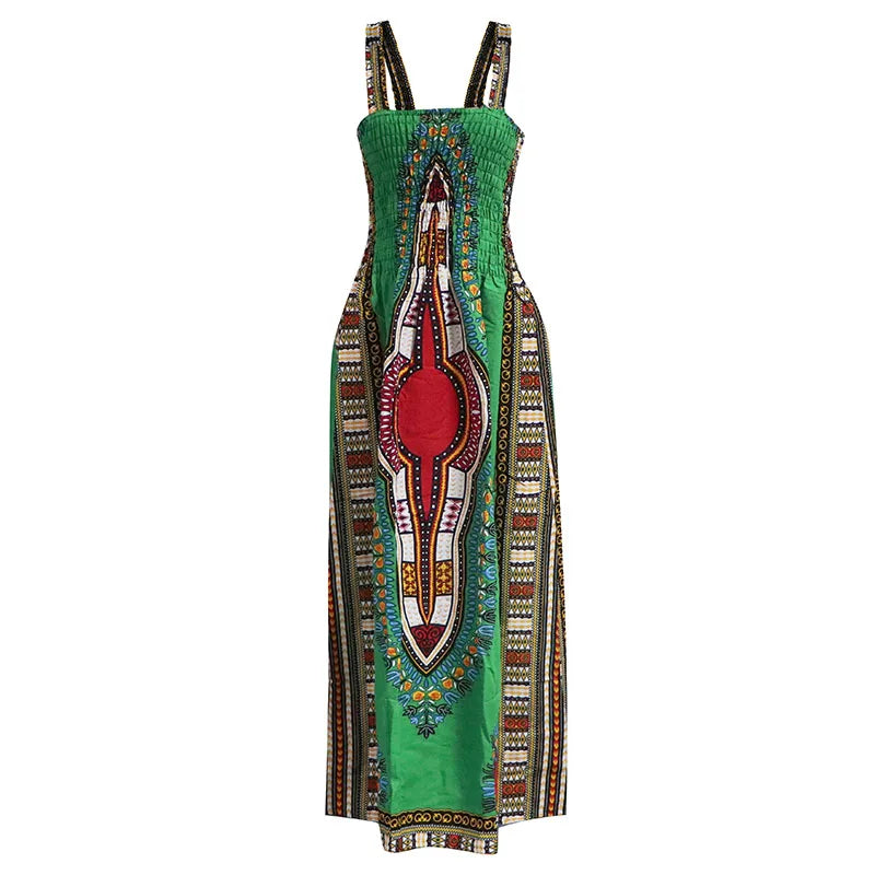 Robe africaine pour femme – Robe d’été Dashiki dos nu, décontractée et sexy, idéale pour la plage et les vacances