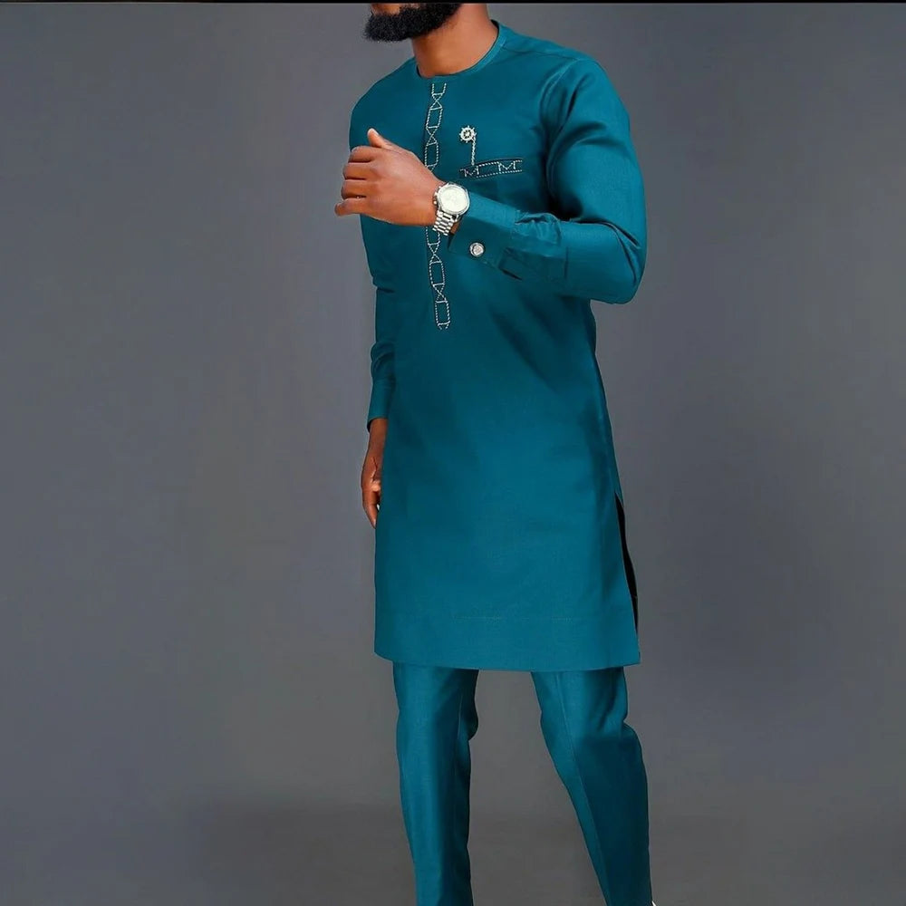 Tenue traditionnelle africaine pour homme – Ensemble Dashiki 2 pièces style ethnique, tunique et pantalon, kaftan de créateur