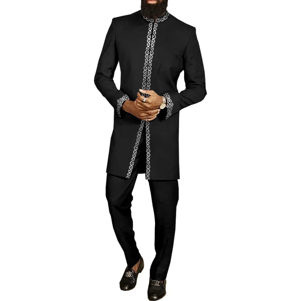 Tenue traditionnelle africaine pour homme – Ensemble Dashiki 2 pièces style ethnique, tunique et pantalon, kaftan de créateur