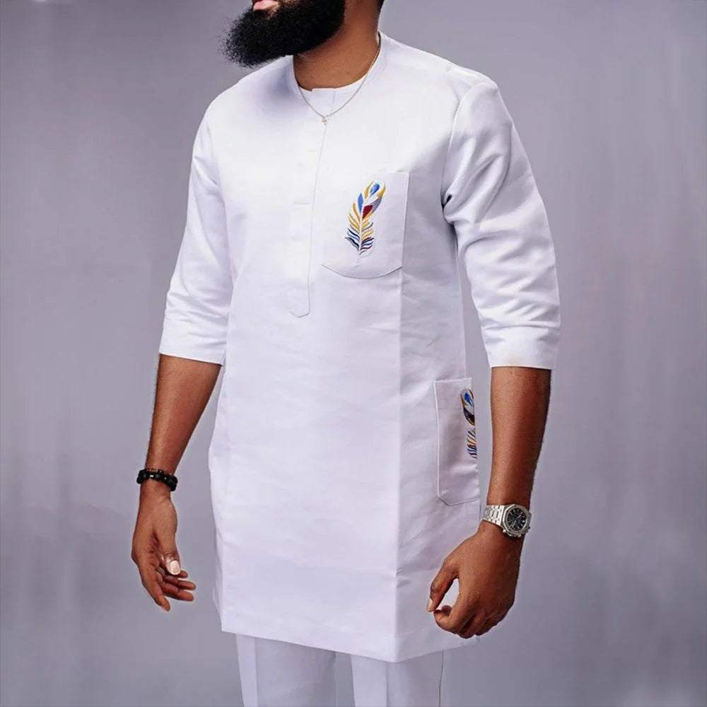 Tenue traditionnelle africaine pour homme – Ensemble Dashiki 2 pièces style ethnique, tunique et pantalon, kaftan de créateur
